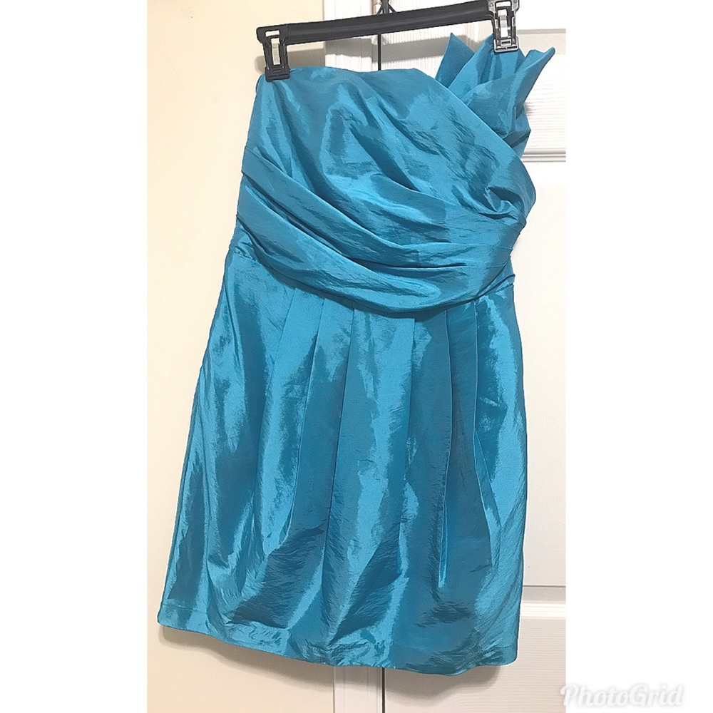 Daisy Turquoise Formal Mini Dress - 💯% polyester